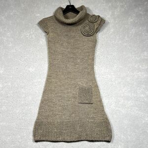 Sportstaff Sweater Dress Womens Size Small Brown Made In Italy Mini Mohair Blend